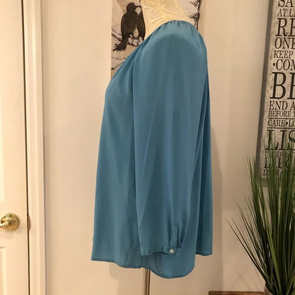 Joie 100% Silk Slate Blue Peasant Tunic - Picture 3 of 7